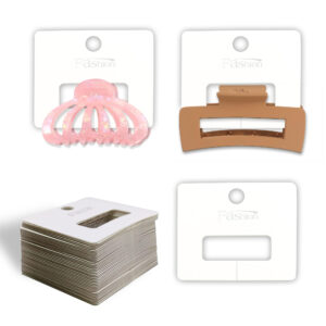 Display Cards for Hair Srunchies, Hair Clutchers, Hair Ties, Hair Claw, Claw Clips, White, 200 PCS - 5 x 6 CM ( Product No : 114)