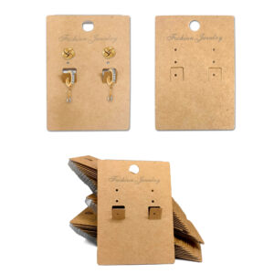 Earring Display Card Jewellery Card for Earring Studs, Dangle Earrings, Brown, 200 PCS - 7 x 5 CM ( Product No: 115 & 119)
